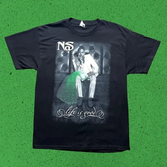 Nas rap style t shirt y2k vintage men’s L - Picture 2 of 6